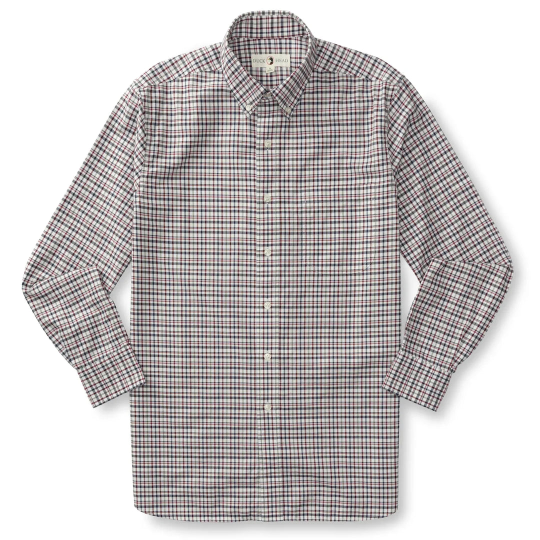 Duck Head Dafton Plaid Cotton Oxford Sport Shirt Navy D11353