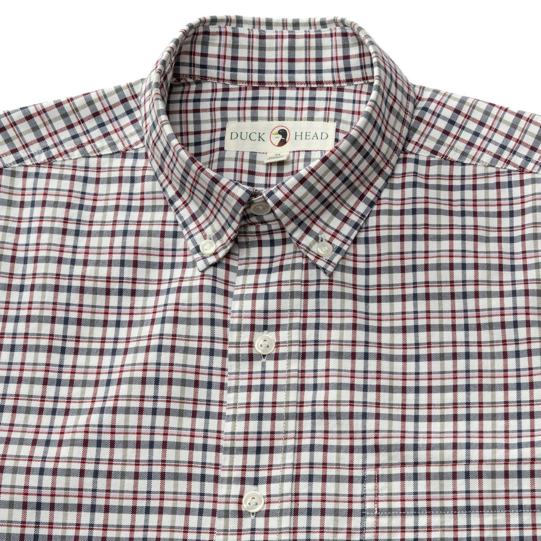Duck Head Dafton Plaid Cotton Oxford Sport Shirt Navy D11353