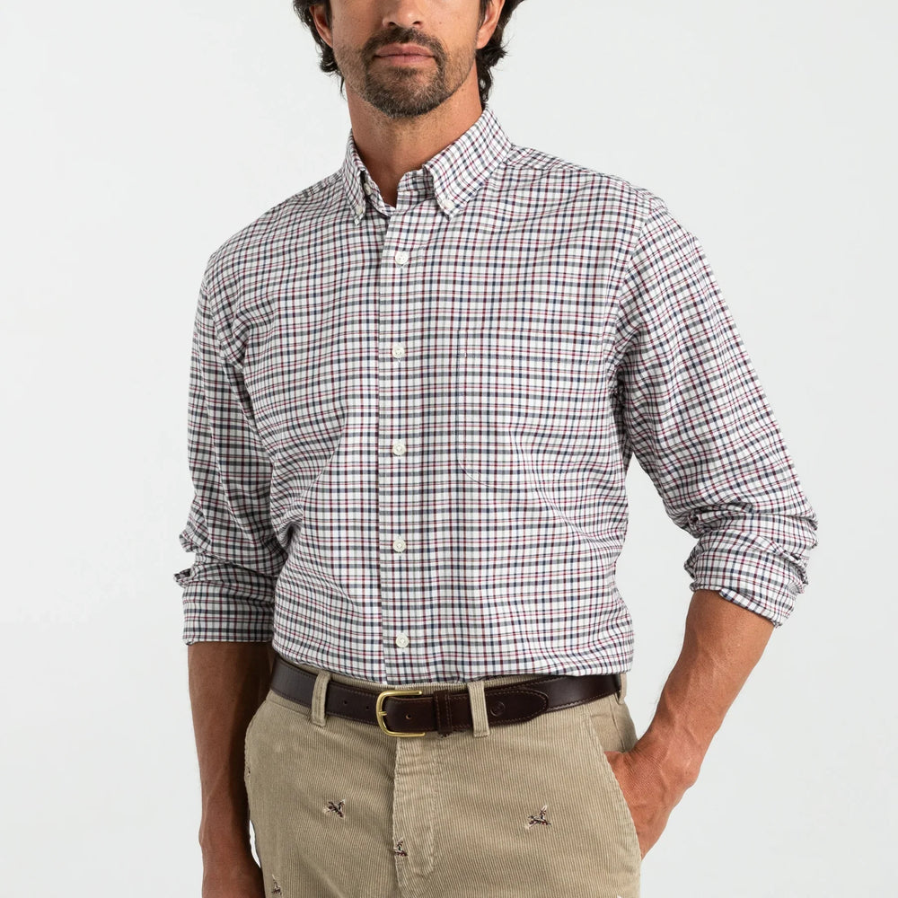 Duck Head Dafton Plaid Cotton Oxford Sport Shirt Navy D11353
