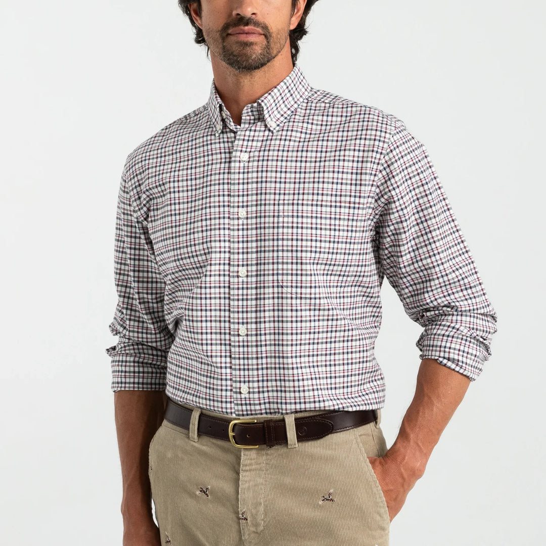 Duck Head Dafton Plaid Cotton Oxford Sport Shirt Navy D11353