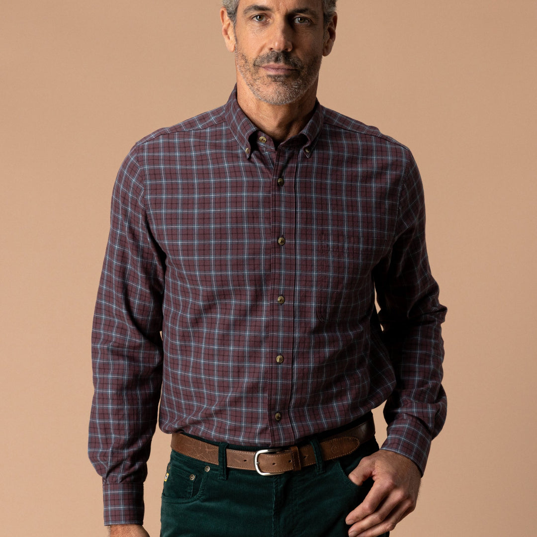Cotton Wool Sport Shirt - Mercer Plaid