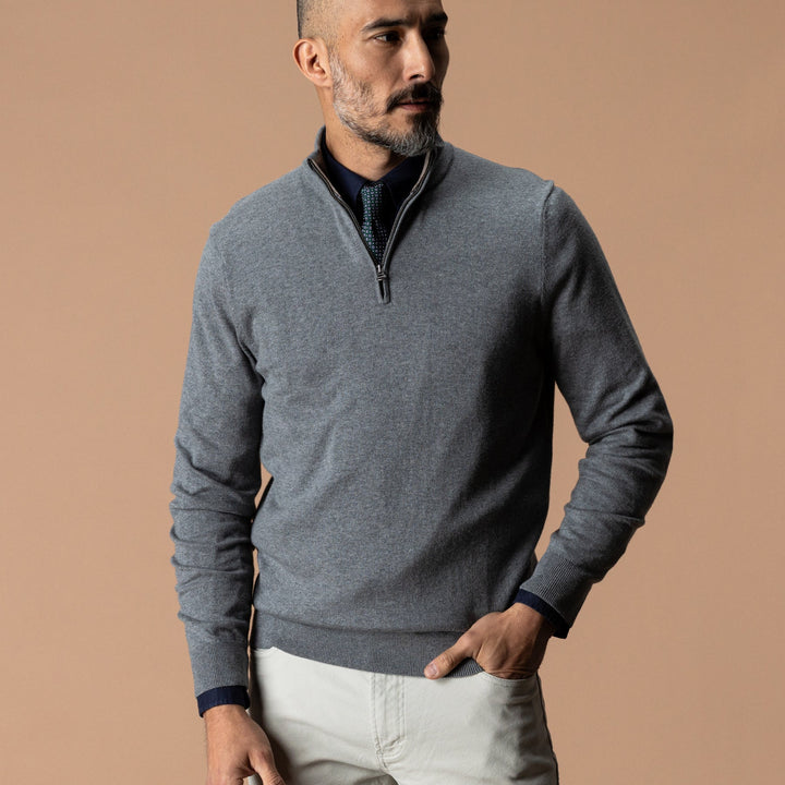 Ridley Cotton Cashmere 1/4 Zip Sweater