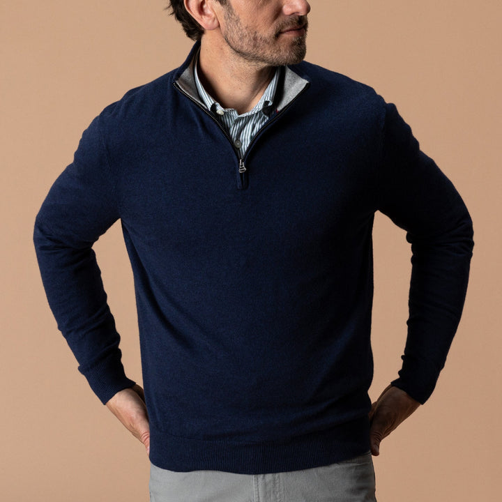 Ridley Cotton Cashmere 1/4 Zip Sweater