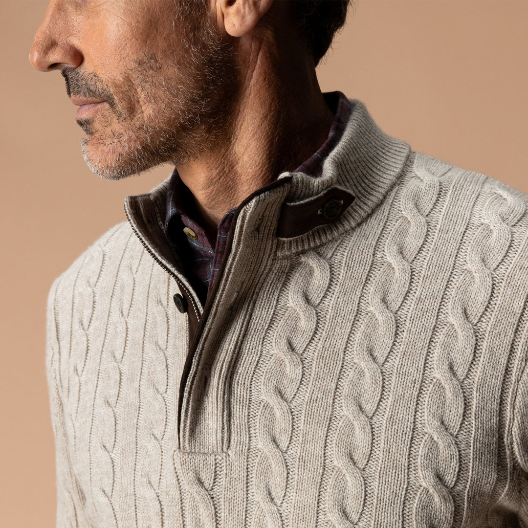 Walcott Merino Cashmere Cable Knit 1/4 Zip Sweater