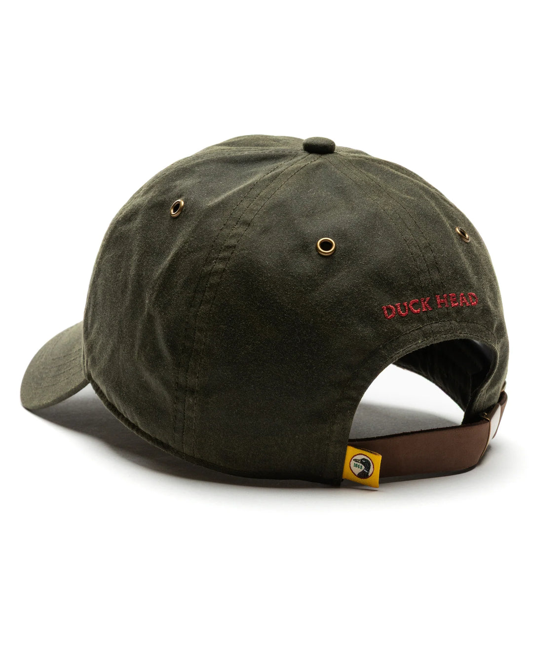 Duck Head Circle Patch Waxed Cotton Hat - Dark Olive