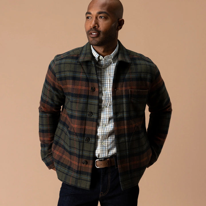 Wool Lumber Jacket - Dark Olive