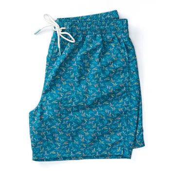 Duck Head 6" Print Sailport Swim Short Sail Blue DS1003