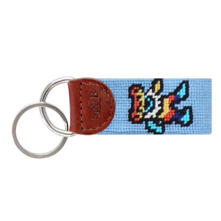 Smathers & Branson Dancing Bears Tie Dye Key Fob Light Blue F-407