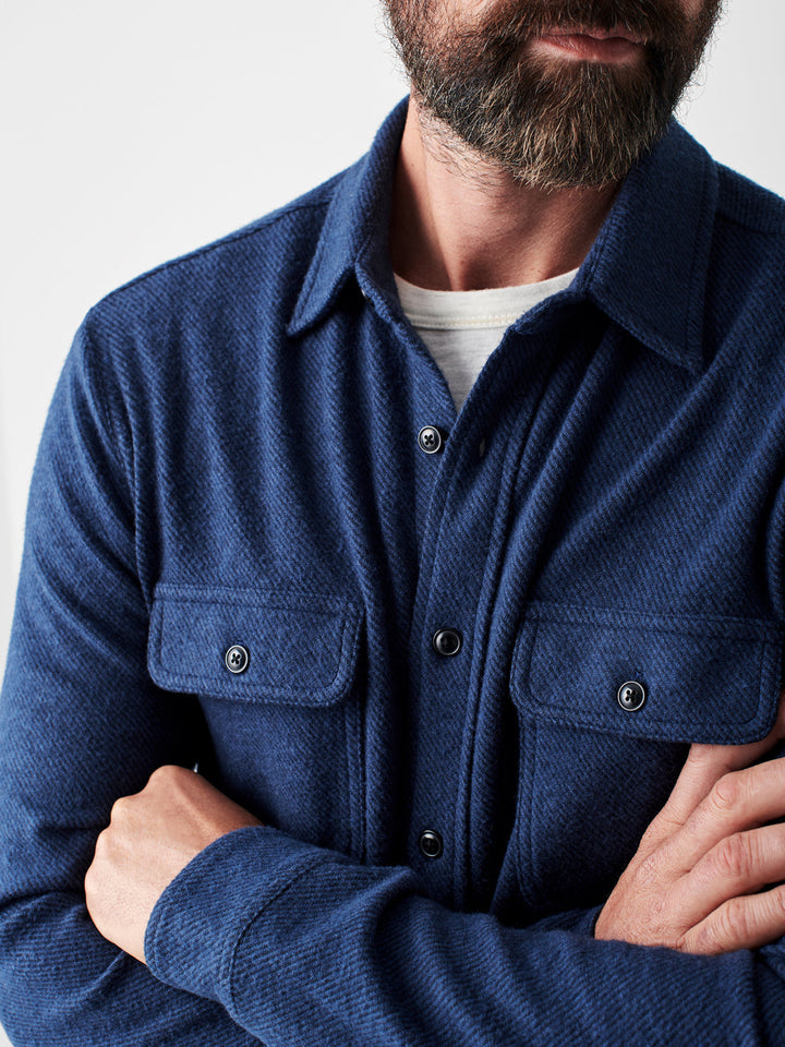 Faherty Navy Twill Legend Sweater Shirt