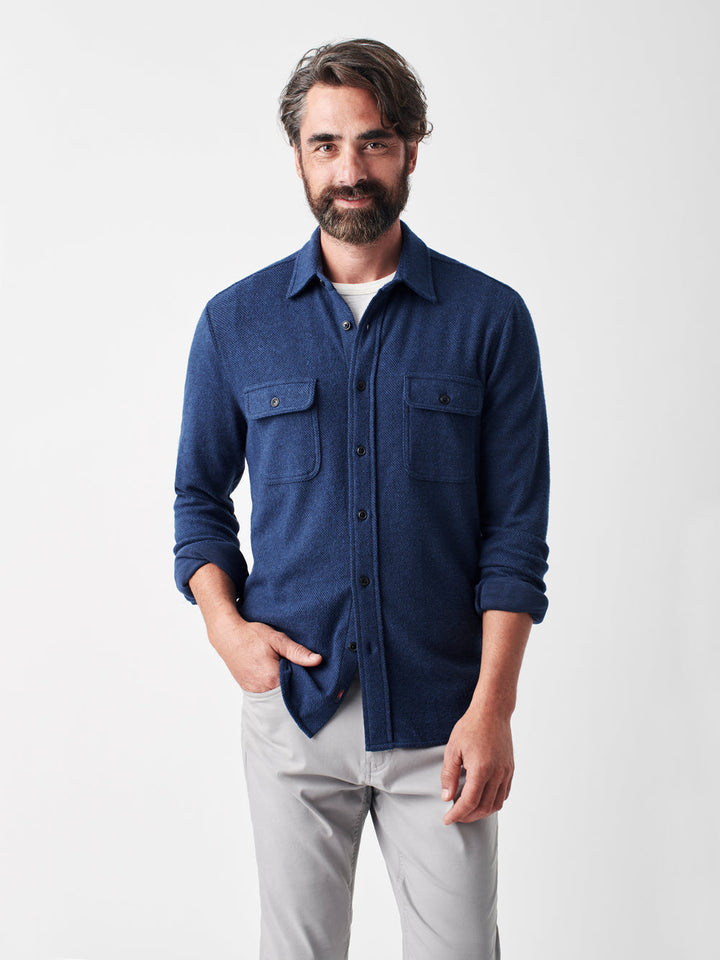 Faherty Navy Twill Legend Sweater Shirt