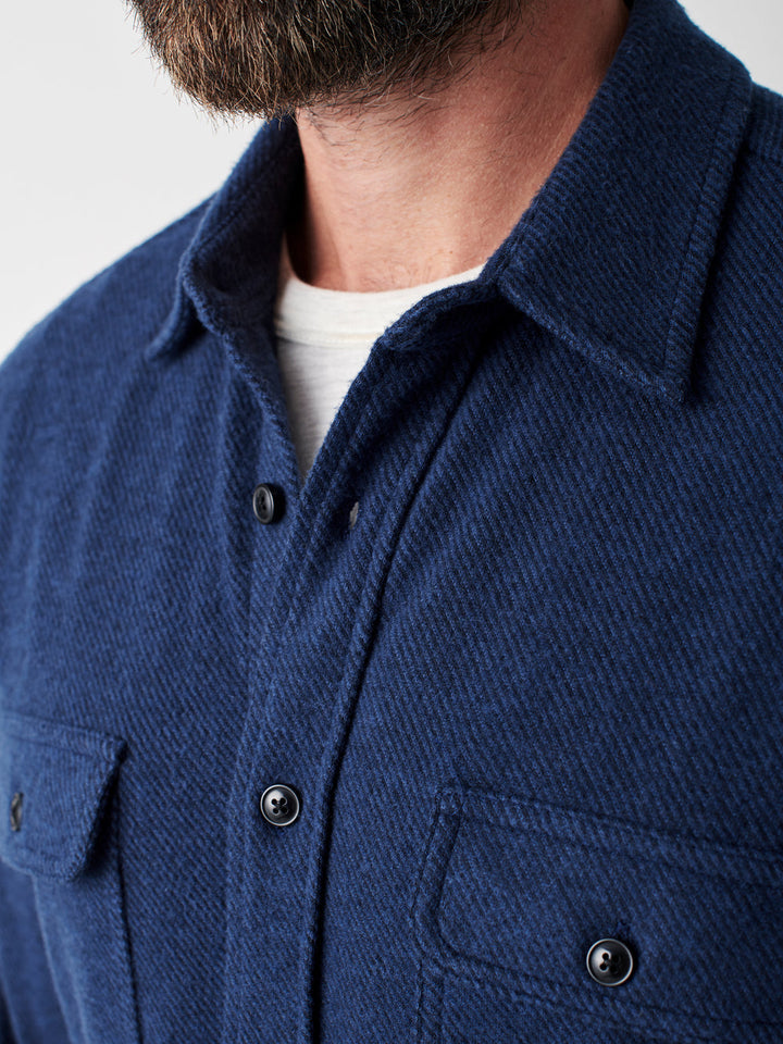 Faherty Navy Twill Legend Sweater Shirt