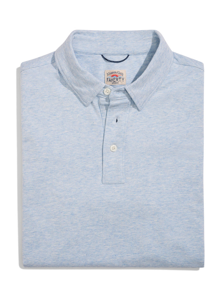 Faherty Cardiff Blue Heather Movement Polo