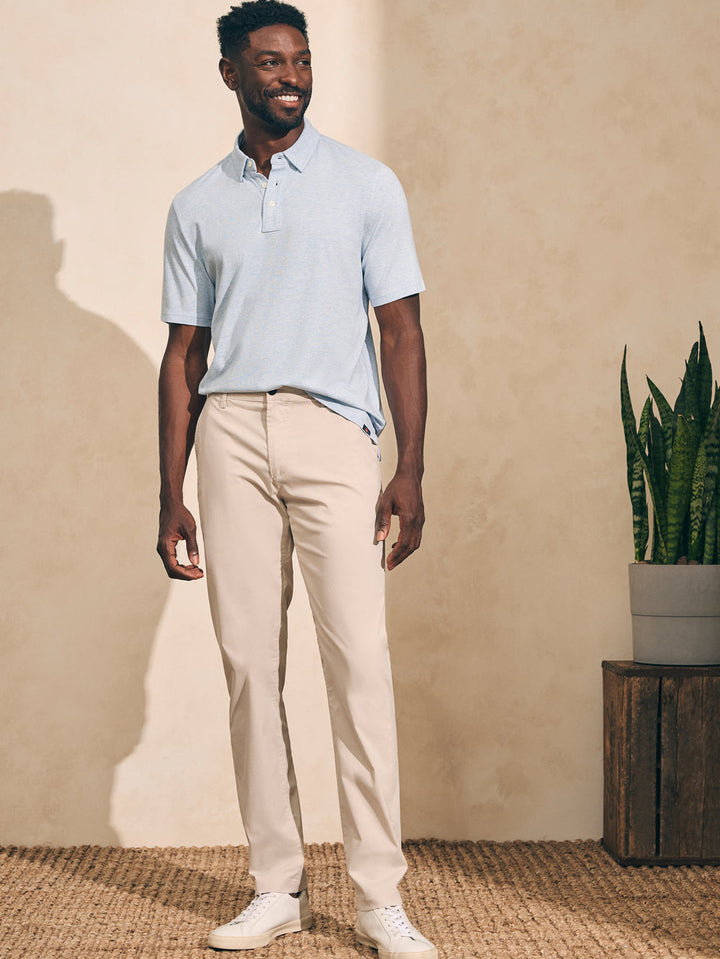 Faherty Cardiff Blue Heather Movement Polo