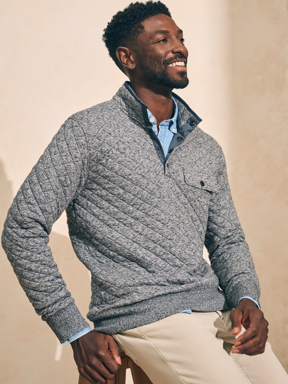 Faherty Epic Quilted Fleece Pullover
