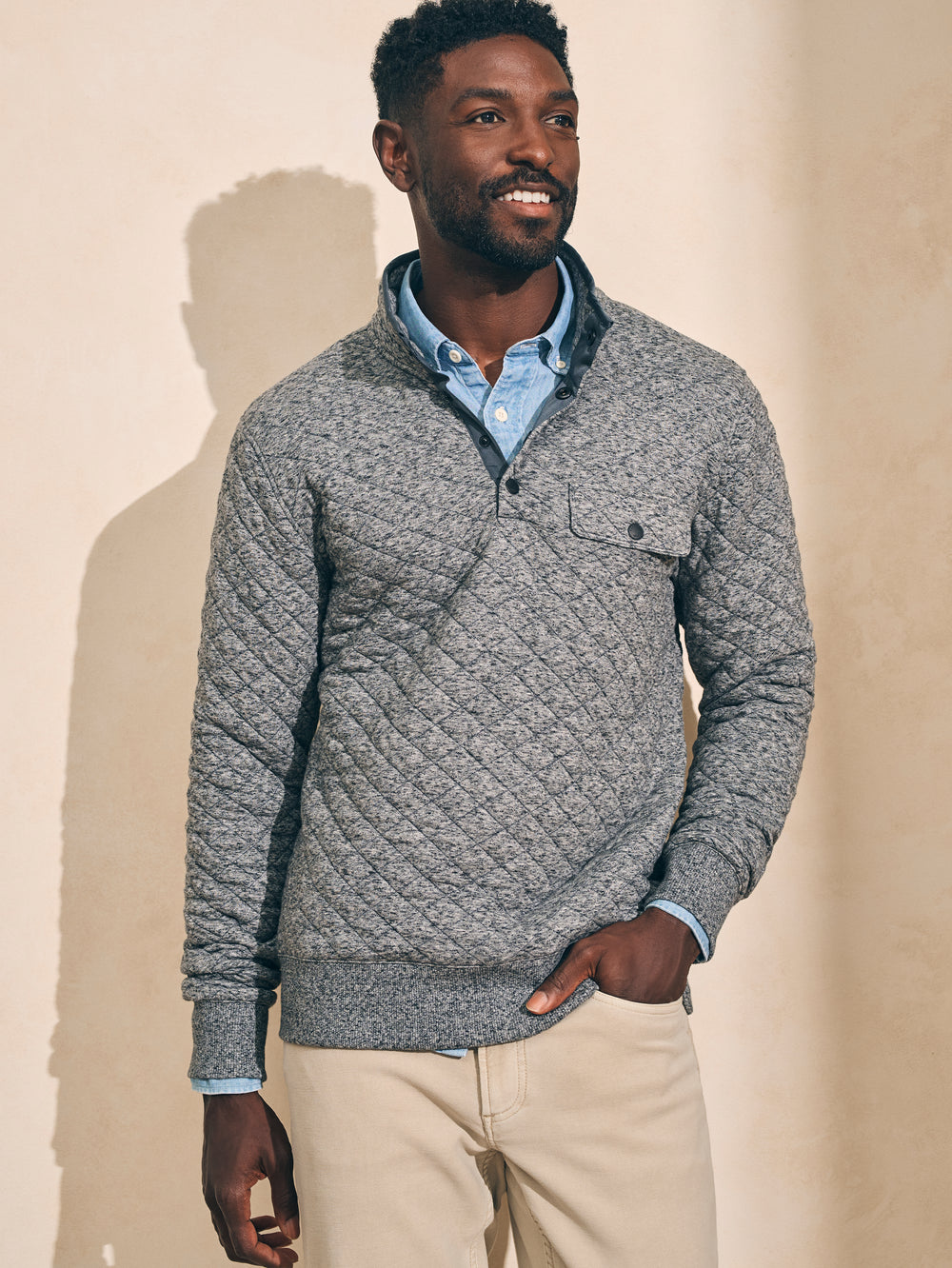 Faherty Epic Quilted Fleece Pullover