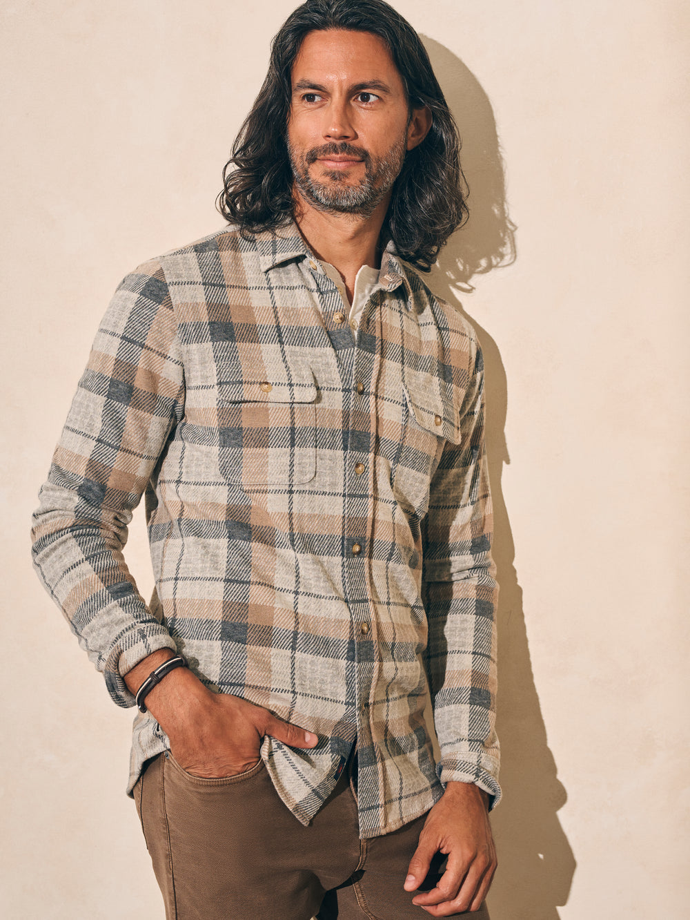 Faherty Western Outpost Plaid Legend Sweater Shirt