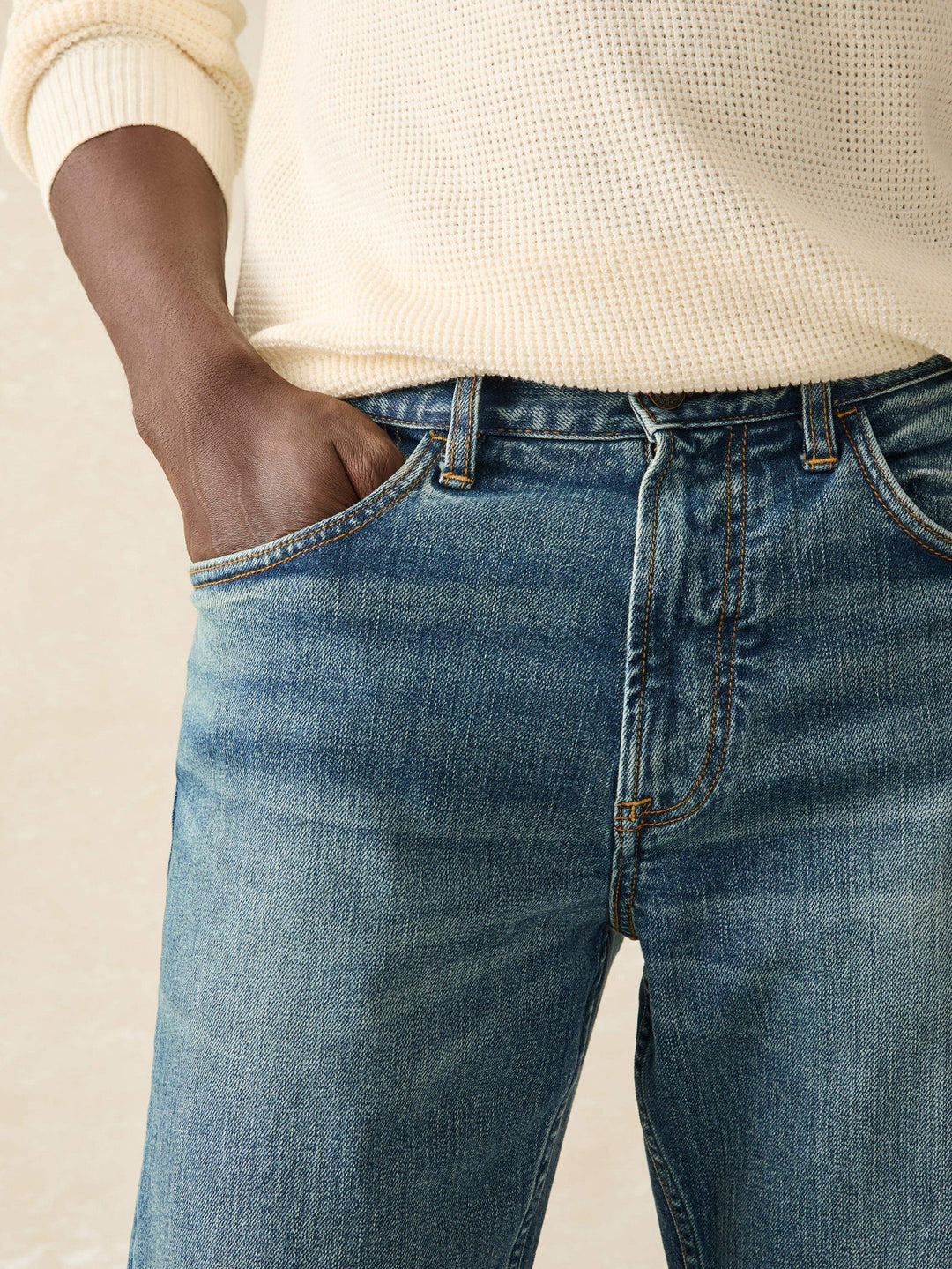 Faherty Slim-Straight Organic Cotton Denim East Lake Wash MDF2421