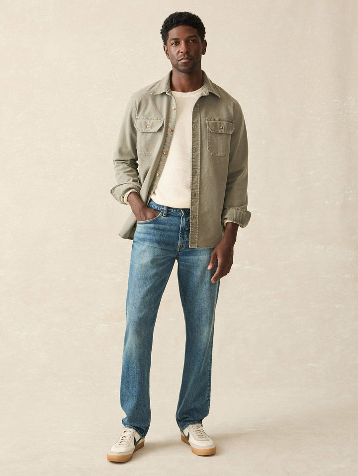 Faherty Slim-Straight Organic Cotton Denim East Lake Wash MDF2421
