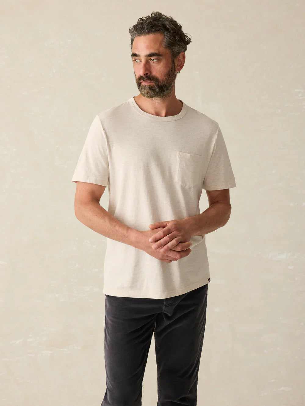 Faherty Sunwashed Pocket Tee Sand Point MKC0089