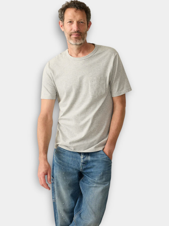 Faherty Sunwashed Pocket Tee | Heather Grey
