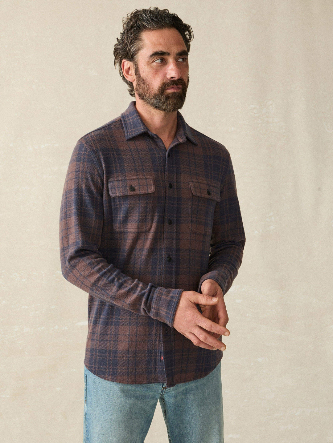 Faherty Blue Mountain Plaid Legend Sweater Shirt Blue Mountain Plaid MXC0002