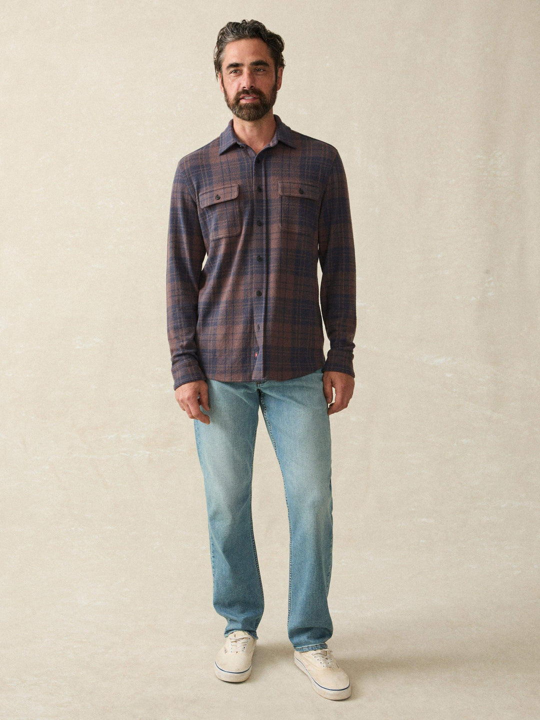 Faherty Blue Mountain Plaid Legend Sweater Shirt Blue Mountain Plaid MXC0002