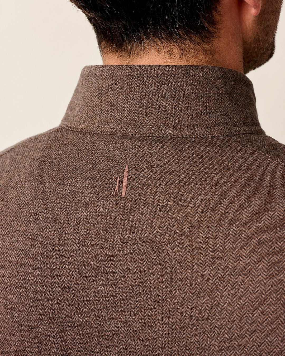 Rubin Herringbone Cotton Cashmere 1/4 Zip