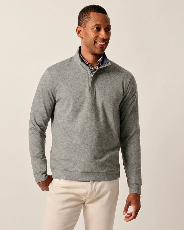 Rubin Herringbone Cotton Cashmere 1/4 Zip