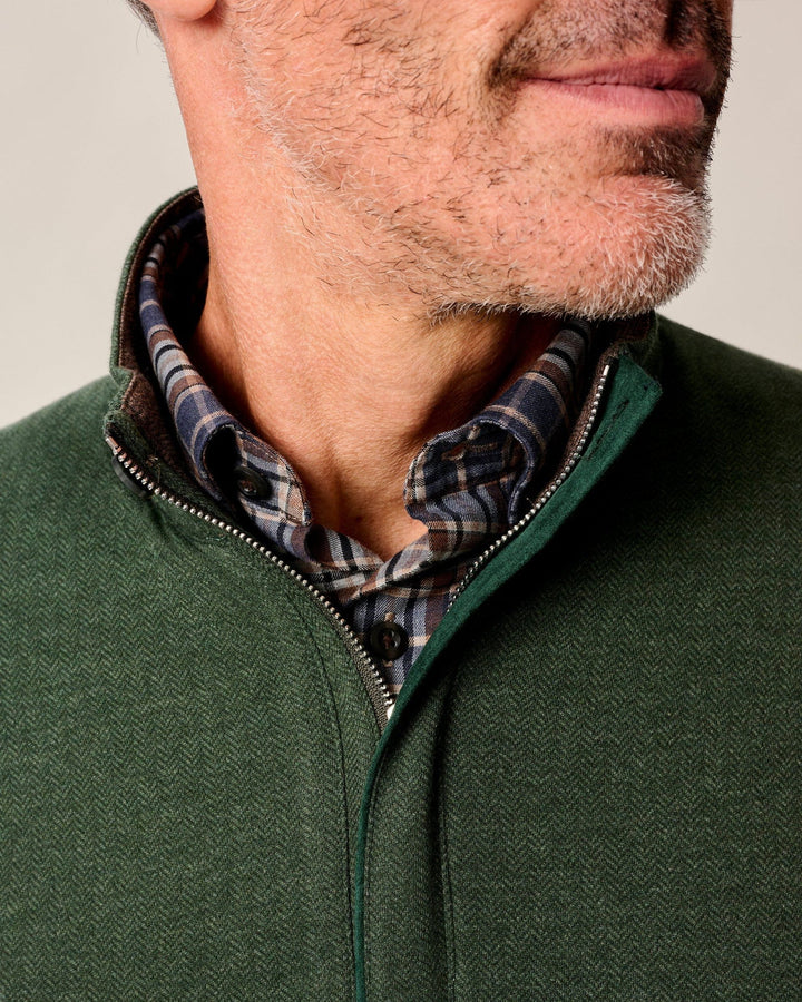 Rubin Herringbone Cotton Cashmere 1/4 Zip