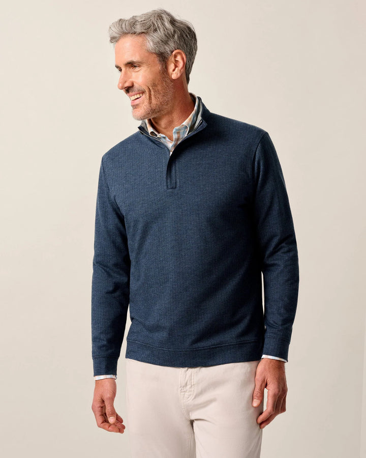 Rubin Herringbone Cotton Cashmere 1/4 Zip