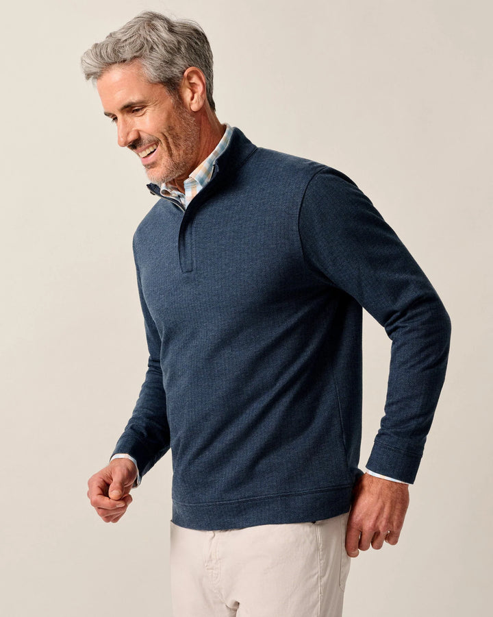 Rubin Herringbone Cotton Cashmere 1/4 Zip