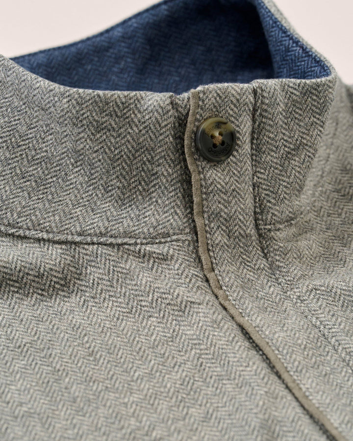 Rubin Herringbone Cotton Cashmere 1/4 Zip