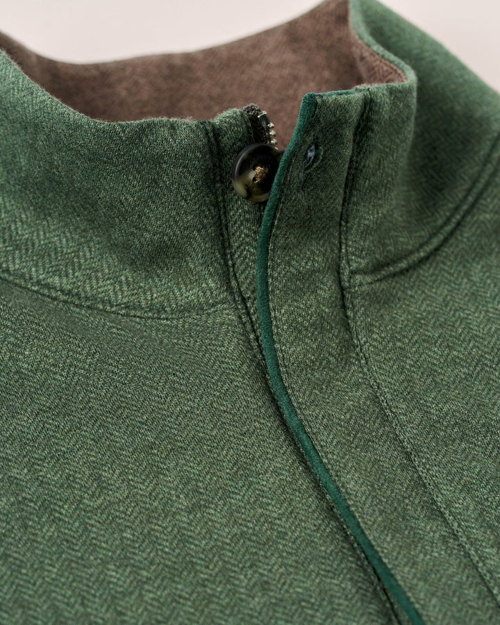 Rubin Herringbone Cotton Cashmere 1/4 Zip