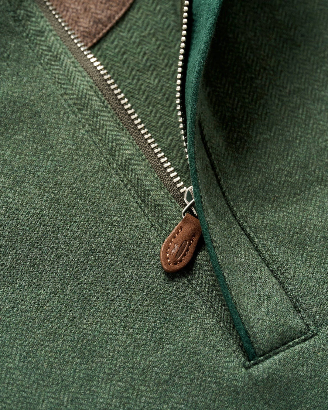 Rubin Herringbone Cotton Cashmere 1/4 Zip