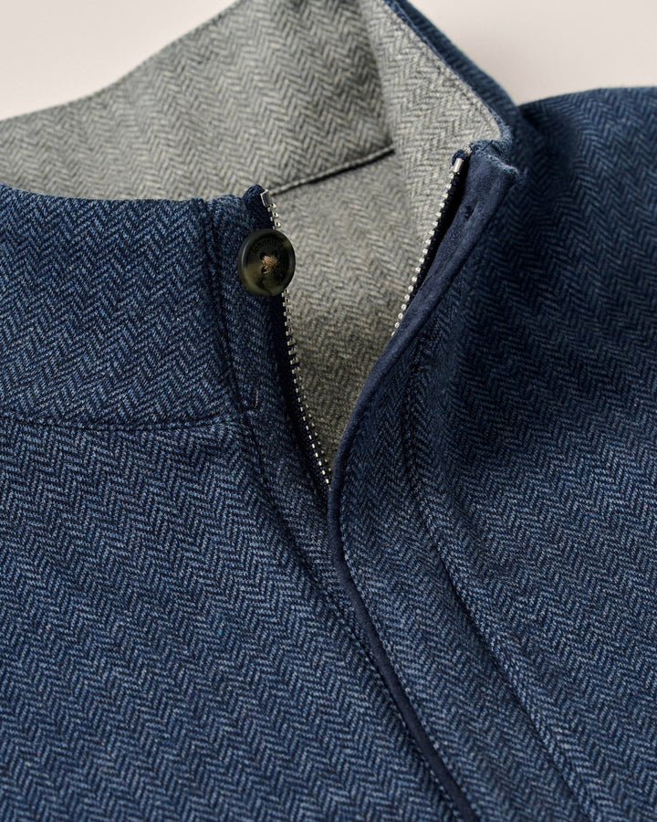 Rubin Herringbone Cotton Cashmere 1/4 Zip