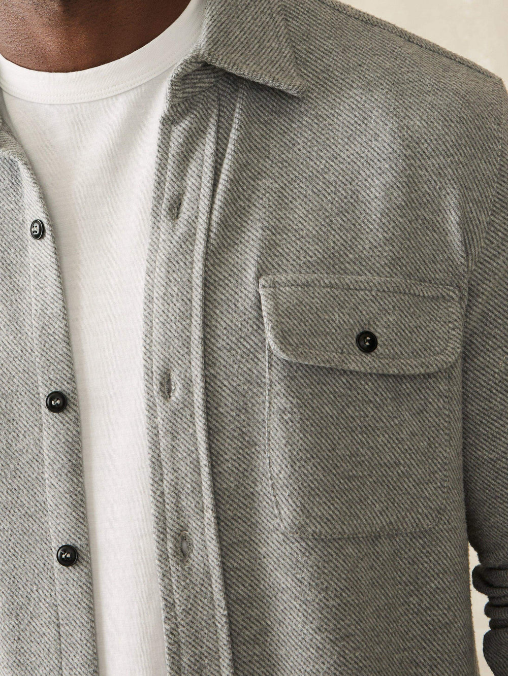Faherty Legend Sweater Shirt | Fossil Grey Twill Fossil Grey Twill MXC0002