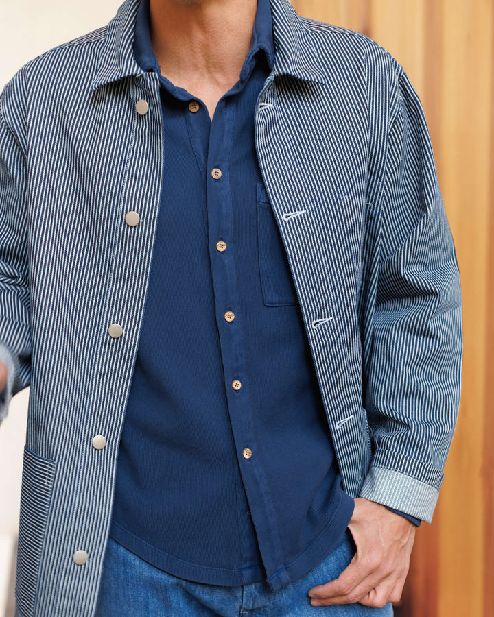 Alex Crane Caza Knit Shirt Indigo CZAKNT