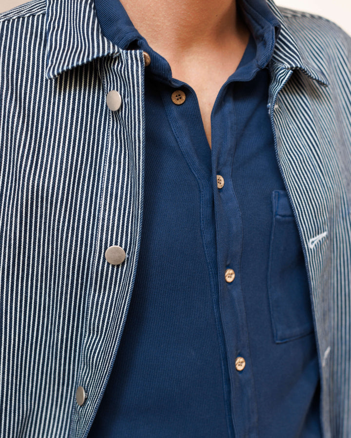Alex Crane Caza Knit Shirt Indigo CZAKNT
