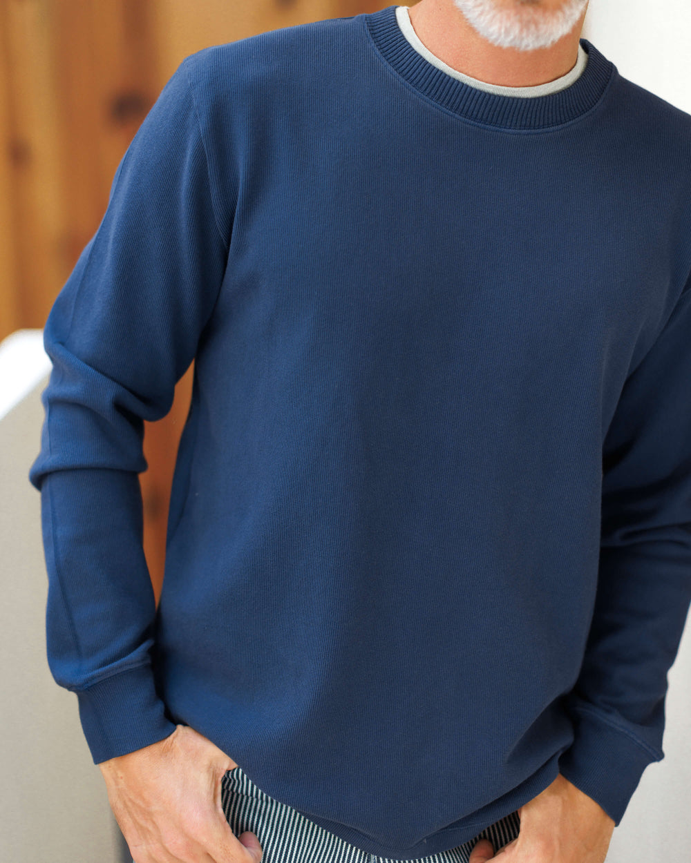 Alex Crane Caza Crewneck Indigo CZACRW