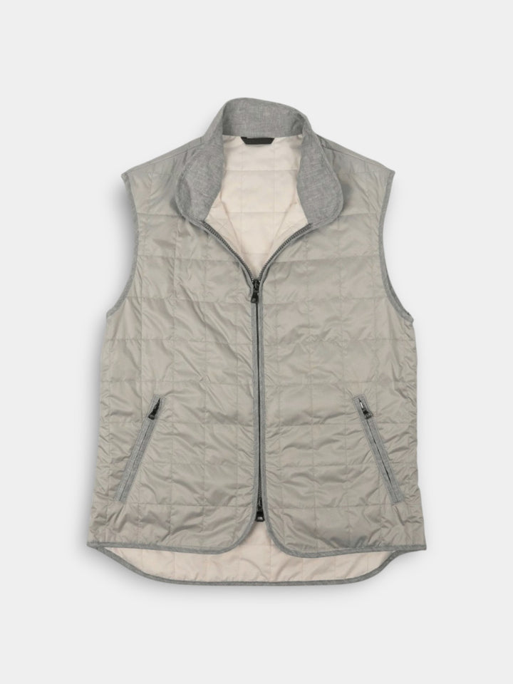 Waterville Theo Box Quilted Vest | Light Grey
