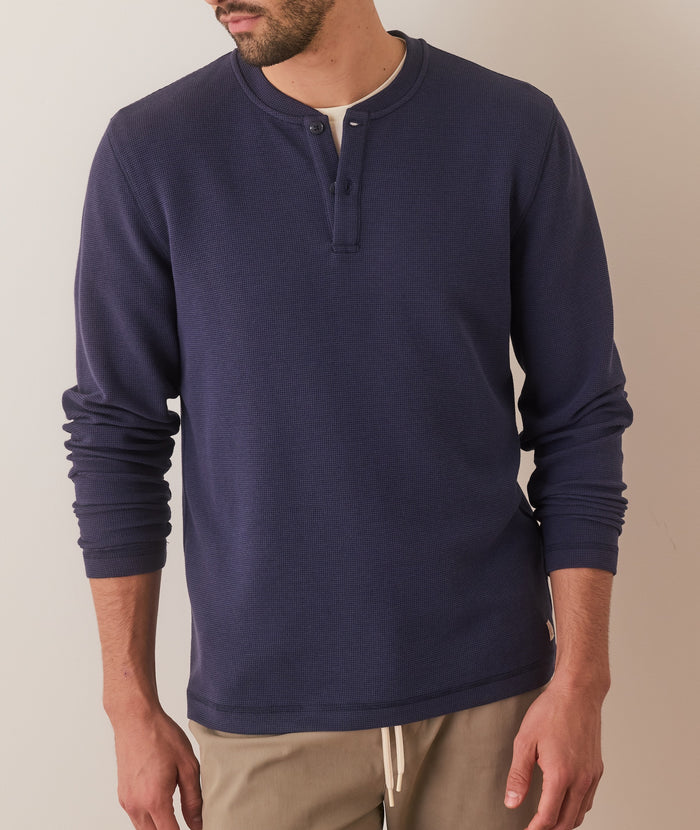 Marine Layer Sport Waffle 2.0 Henley Mood Indigo SWH