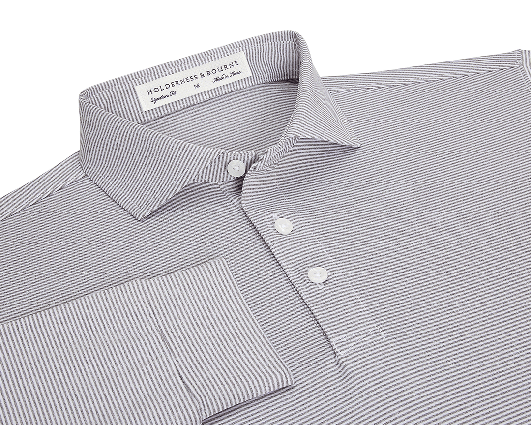 Holderness & Bourne The Burke Shirt Gray & White - Image 1