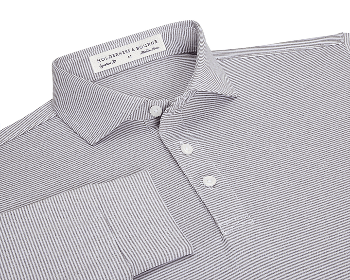 Holderness & Bourne The Burke Shirt Gray & White - Image 1