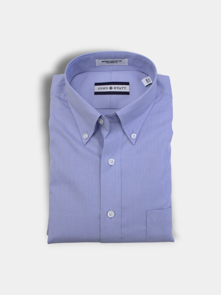 John Hyatt Micro Houndstooth Button Down Shirt