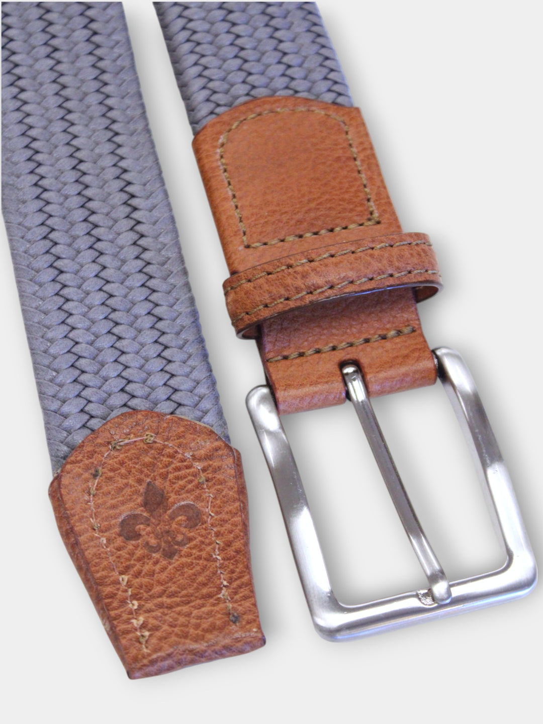 John Hyatt Braided Stretch Belt | Grey