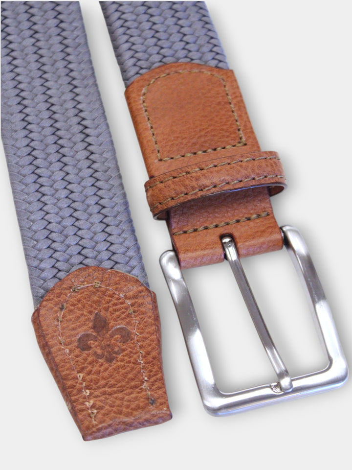John Hyatt Braided Stretch Belt | Grey