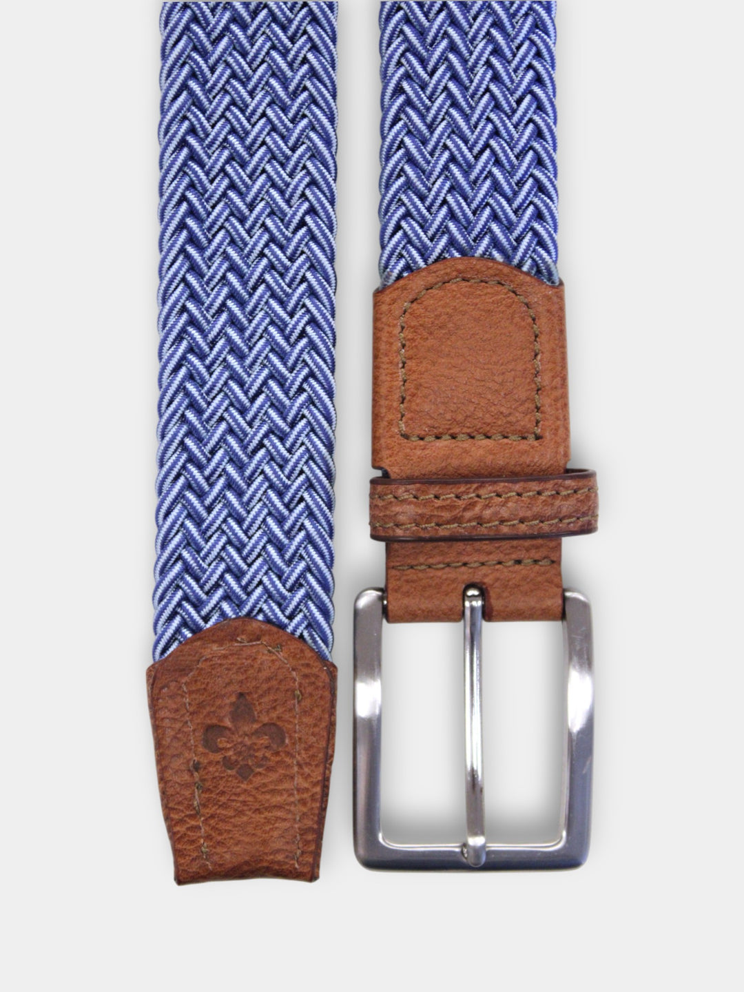John Hyatt Braided Stretch Belt | Blue Marl