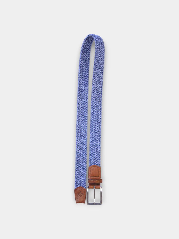 John Hyatt Braided Stretch Belt | Blue Marl