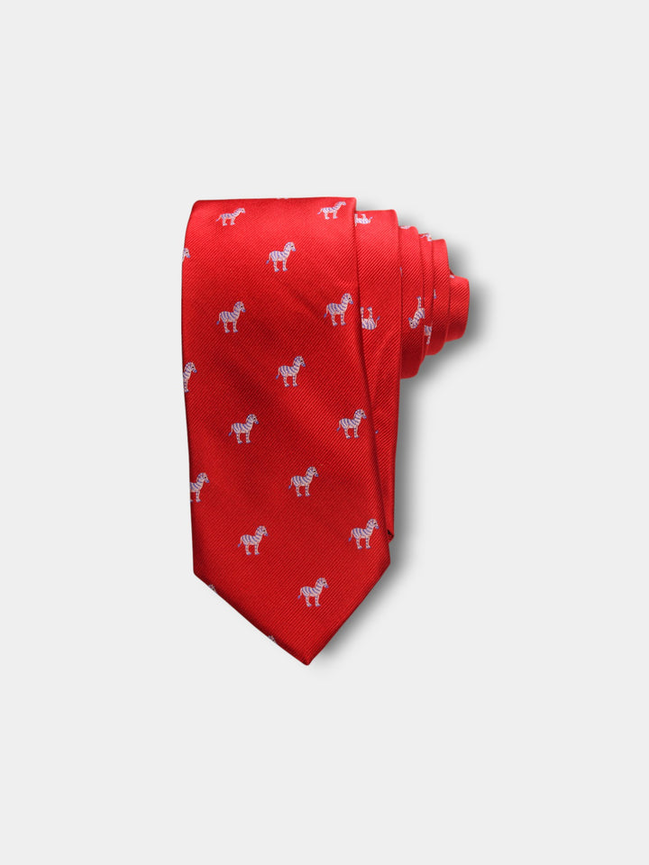 John Hyatt Zebra Tie | Red