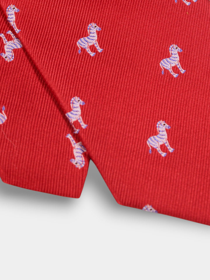 John Hyatt Zebra Tie | Red